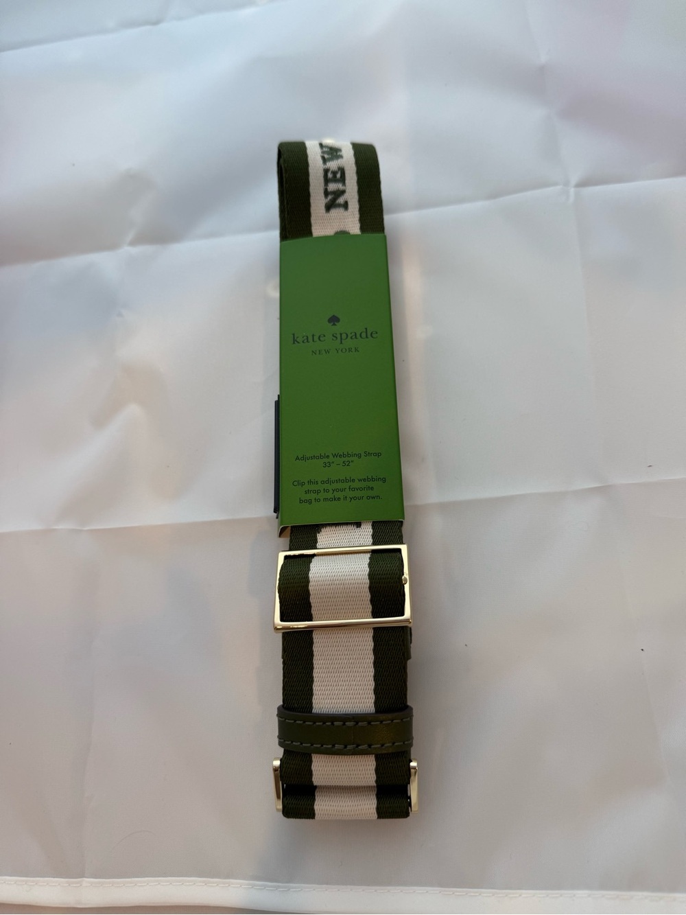 Kate Spade Dark Green Cream Bag Strap